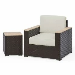 Hot Sale ⌛ Homestyles Palm Springs Patio Arm Chair & End Table 2-piece Set ????