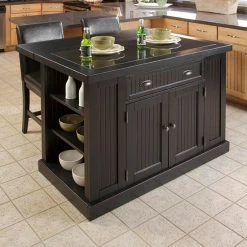 Buy ???? Homestyles Home Styles Nantucket 3-pc. Kitchen Island Set Black ????