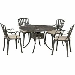 Best Sale ???? Homestyles Weather Resistant Dining Table & Chair 5-piece Set Charcoal ????