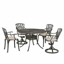 Wholesale ???? Homestyles Dining Table & Chairs Patio 5-piece Set Khaki Gray ⌛
