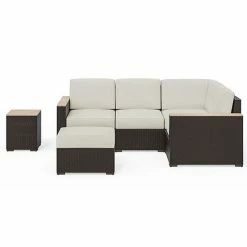 Best Pirce ⭐ Homestyles Palm Springs Patio Sectional Couch, Ottoman & Side Table 3-Piece Set ????