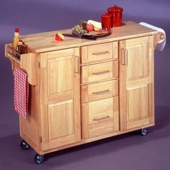 Discount ???? Homestyles Natural Wood Kitchen Cart With Breakfast Bar ????