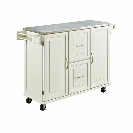 New ???? Homestyles Patriot Kitchen Cart White ✔️ - Image 4