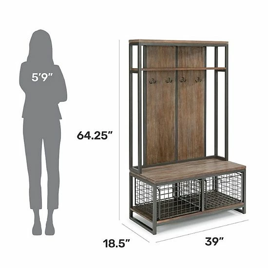 Hot Sale ???? Homestyles Barnside Metal Hall Tree ???? - Image 7