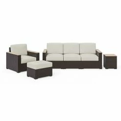 Buy ✔️ Homestyles Palm Springs Patio Couch, Chair, Ottoman & Side Table 4-Piece Set ????