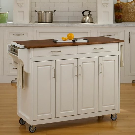 Top 10 ✨ Homestyles Oak-Top Two Drawer Kitchen Cart White ????