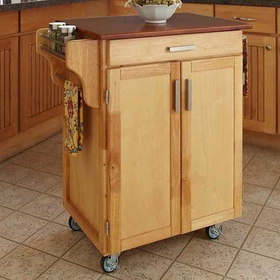 Best reviews of ❤️ Homestyles Oak-Top Kitchen Cart Natural ???? - Image 4