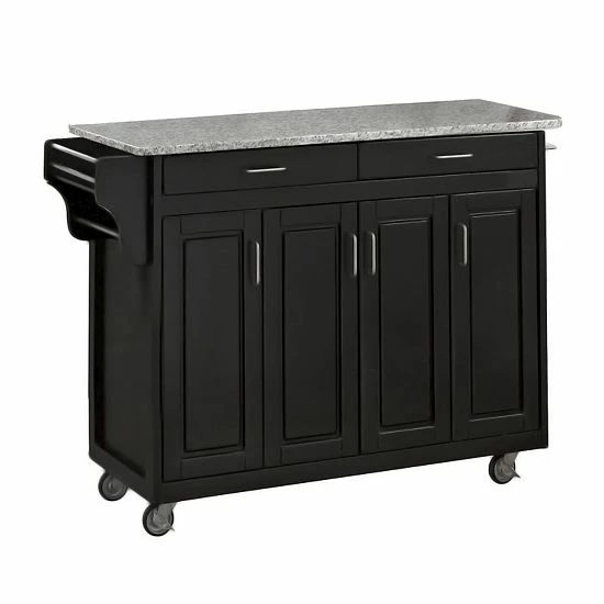 Discount ❤️ Homestyles Create-a-Cart Black Kitchen Island Wood Top ???? - Image 4