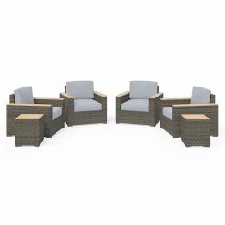 Hot Sale ???? Homestyles Boca Raton Outdoor Arm Chairs & Side Tables 6-Piece Set ✨