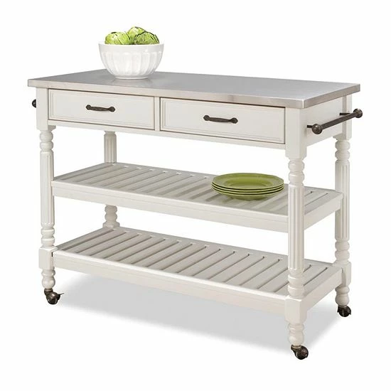 Discount ???? Homestyles Savannah Kitchen Cart White ❤️ - Image 4