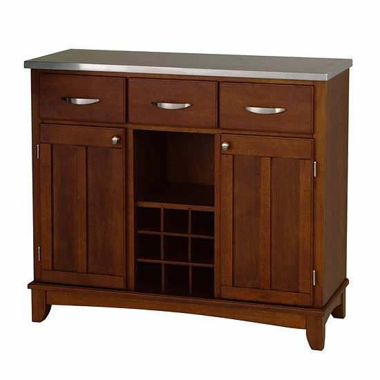 Best deal ???? Homestyles Large Buffet - Stainless Steel Top Cherry ????