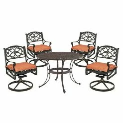 Best deal ???? Homestyles Swivel Patio Chair & Dining Table 5-piece Set Bronze ????