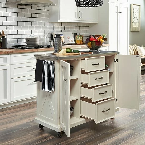 Coupon ✨ Homestyles Seaside Lodge Stainless Steel Top Kitchen Island / Cart ???? - Image 5