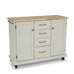 Hot Sale ???? Homestyles Seaside Lodge 4-Drawer Kitchen Cart ✨