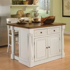 Cheap ✔️ Homestyles Monarch 3-pc. Kitchen Island & Counter Stools Set ✔️