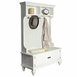New ???? Homestyles Bermuda Hall Tree Stand Brushed White ????