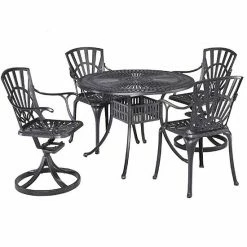 Wholesale ???? Homestyles Round Patio Table & Chairs 5-piece Set Khaki Gray ⭐