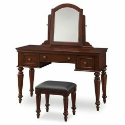 New ⭐ Homestyles Lafayette Vanity Table With Mirror & Bench Set ????