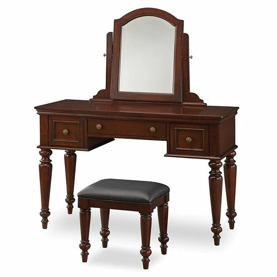 New ⭐ Homestyles Lafayette Vanity Table With Mirror & Bench Set ????