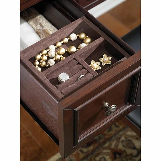 New ⭐ Homestyles Lafayette Vanity Table With Mirror & Bench Set ???? - Image 6