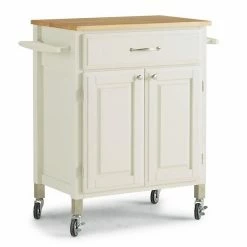 Deals ???? Homestyles Dolly Madison Small Kitchen Cart Off White ????