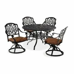 Cheapest ???? Homestyles Patio Dining Table & Swivel Chairs 5-piece Set White ????