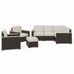 Promo ???? Homestyles Palm Springs Patio Sectional Couch, Two Chair & Ottoman 4-Piece Set ????