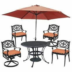 New ???? Homestyles Weather Resistant Patio Chair & Dining Table 6-piece Set White ????